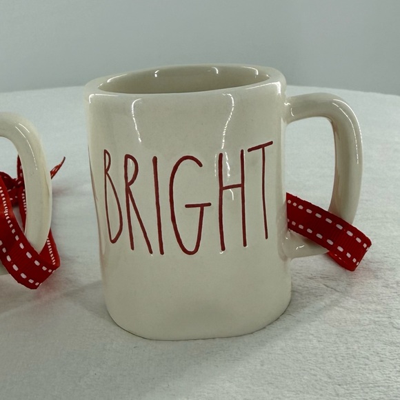 Rae Dunn Holly, Jolly & Bright Mini Mug Ornament Set - Picture 6 of 9